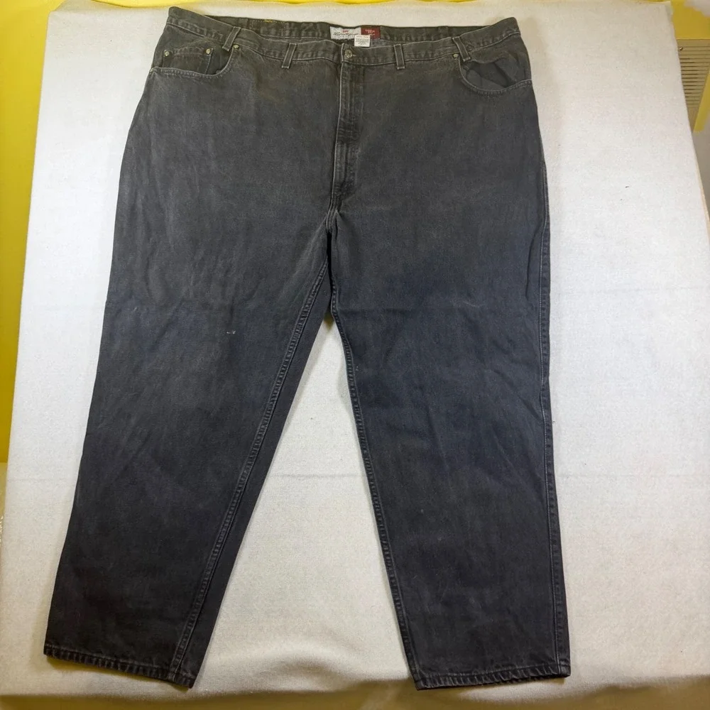 Levi Strauss Signature 545 Loose Fit Mens Jeans 56x30 Faded Black Orange Tab